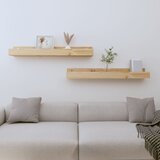  Zidne police 2 kom 80 x 12 x 9 cm od masivne borovine | shoptok.hr