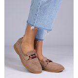 D/CEO marka niezdefiniowana Brown suede loafers with gold decoration Daliana | Shoptok.si