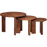  Stolovi za slaganje 3 pcs Medeno smeđa Čvrsto drvo manga | shoptok.hr