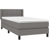  Box spring postelja z vzmetnico temno siva 90x200 cm blago, (20898721) | Shoptok.si