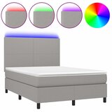  box spring s madracem LED svjetlosivi 140x200 cm tkanina | shoptok.hr