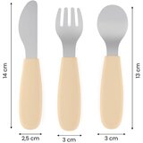 Petite&Mars take&match stainless steel cutlery set pribor za otroke velvet latte 12m+ 3 kos | Shoptok.si