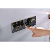 ELITE EDITION Luksuzni termostatski podometni tuš sistem BCS1603 z zaslonom — Bakreno crna — Dva izliva | Shoptok.si