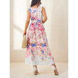 Resti Women's viscose midi dress with straps, with a belt in various flowers | Shoptok.si