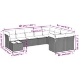 vidaXL 10-dijelni set vrtnih sofa od poliratana s jastucima smeđi | shoptok.hr