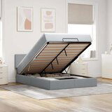 Maison Chic Otomanski Posteljni okvir - Dvoposteljna postelja - Zakonska postelja z vzmetnico siv 140x200 cm blago-J1814, (21762705) | Shoptok.si