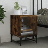  Noćni ormarići staklena vrata 2 kom boja hrasta 35 x 37 x 50 cm | Eponuda.com