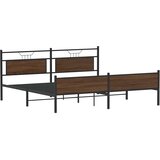  Metalni okvir kreveta bez madraca smeđa boja hrasta 200x200 cm | shoptok.hr