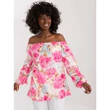 Fashion Hunters Pink Spanish blouse with RUE PARIS print