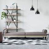  Raztegljiv kavč z naslonjali za roke taupe blago, (20697826) | Shoptok.si