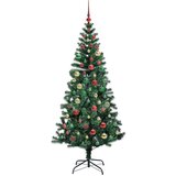 vidaXL Umjetno predsvijetljeno božićno drvce Zelena 180 cm PVC i metal | shoptok.hr