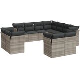  11-dijelni set vrtnih sofa poliratan s jastucima svijetlosivi | shoptok.hr