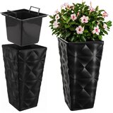 KADAX Vrtni lonec z vstavkom za rože Velik, visok, terasast 56 cm, črne barve, (5000353461) Slike