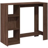 vidaXL Barska miza s policami rjavi hrast 124x46x103,5 cm inž. les | Shoptok.si