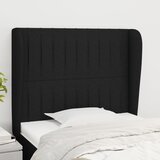 The Living Store Vzglavje z ušesi črno 103x23x118/128 cm blago - Vzglavje, (21660051) | Shoptok.si