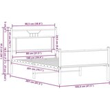 Posteljni okvir brez vzmetnice hrast 100x200 cm inženirski les, (21829246) | Shoptok.si