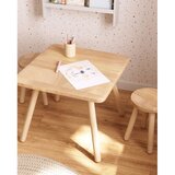 Kave Home Otroška miza iz masivnega kavčukovca 55x55 cm Dilcia – | Shoptok.si