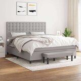  Box spring postelja z vzmetnico svetlo siva 180x200 cm blago, (20788980) Cene