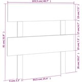  Uzglavlje za krevet crno 103,5 x 3 x 81 cm od masivne borovine | shoptok.hr