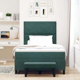 Box Postelja z vzmetnico Temno zelena 120 x 190 cm Žamet, (5000127778) | Shoptok.si