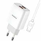 Kakusiga hišni polnilec Q/HHDZ 2,4A 2x USB vtič s polnilnim kablom Lightning bel | Shoptok.si