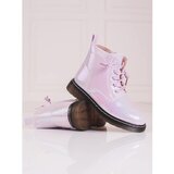 SHELOVET Girl's ankle boots with gloss pink Cene
