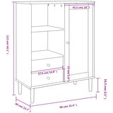  Visoka komoda SENJA bijela izgled ratana 90x40x112 cm borovina | shoptok.hr