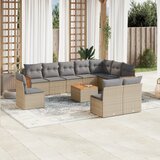Maison Chic Seti vrtnega pohištva - Vrtna garnitura - Vrtni pohištvo set 11-delna z blazinami bež poli ratan, (21815000) | Shoptok.si