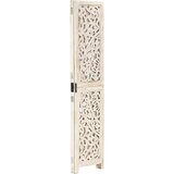 Maison Chic Ročno izrezljan Paravan - Sobne pregrade 3-delni bel 120x165 cm trden mangov les, (22111962) | Shoptok.si