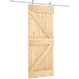  Klizna vrata Prirodna i bijela 85 x 210 cm Čvrsta borovina | Eponuda.ba