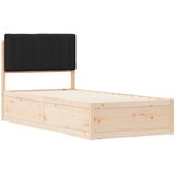  Krevetni okvir s tapiciranim uzglavljem Crna 90 x 200 cm | shoptok.hr