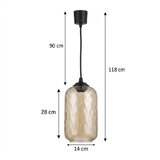 Brilagi LED luster na sajli R GLASS 1xE27/60W/230V prečnik 14 cm crna/dimljeno braon | Eponuda.com
