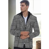 Dewberry K7535 MEN'S COAT-PLAID BLACK-1