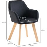 Blagovaonske stolice set od 2 moderni dizajn baršunasti izgled kaučukovo drvo 54x57x80 cm crna | shoptok.hr