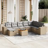 vidaXL 9-dijelni set vrtnih sofa s jastucima bež od poliratana | shoptok.hr