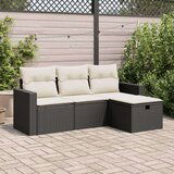 vidaXL 4-dijelni set vrtnih sofa od poliratana s jastucima crni | shoptok.hr