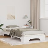 vidaXL Posteljni okvir Bela 100 x 220 cm Trdna borovina | Shoptok.si