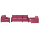 vidaXL 3-dijelni set sofa crvena boja vina baršunasti Cijene