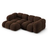 Cosmopolitan Design Temno rjava žametna kotna sedežna garnitura (levi kot/z ležalnikom) Loretto – | Shoptok.si