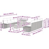  Sjedeća garnitura za vrt 11 kom. Crna poliratan 264 x 62 x 85 cm | shoptok.hr