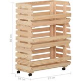 vidaXL Voziček za zelenjavo 57x30x80 cm trdna borovina | Shoptok.si