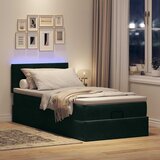  Otomanski krevet s madracem i LED tamnozeleni 90x200 cm baršun | shoptok.hr