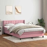 Box spring postelja z vzmetnico roza 140x220 cm žamet, (22011005) | Shoptok.si