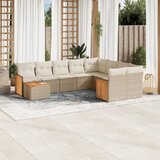  10-dijelni set vrtnih sofa s jastucima bež od poliratana | shoptok.hr