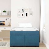 vidaXL Posteljni okvir z vzmetnico Temno modra 120 x 200 cm Žamet | Shoptok.si