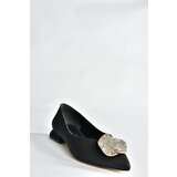 Fox Shoes Black Fabric Daily Women's Low Heeled Shoes | Shoptok.si