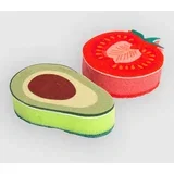 Pack Of 2 Veggie Mix Kitchen Sponge multicolored
