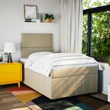  Krevet s oprugama i madracem krem 120 x 200 cm od tkanine | shoptok.hr