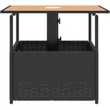  Vrtni stol s rupom za suncobran crni 55x55x46,5 cm poliratan | Eponuda.ba