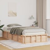 vidaXL Konstrukcija postelje Rjava 90 x 200 cm Trdna borovina | Shoptok.si